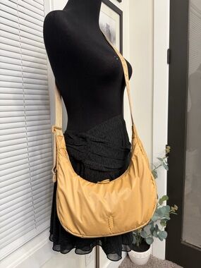 Thacker Beige Hobo Crossbody Shoulder Bag  - Lightweight Crescent Sling
